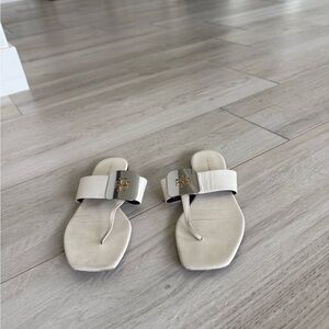Tory Burch Cream Sandals with H-Strap Design